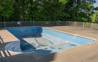 This image shows a pool being repaired.